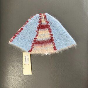 NWT MARNI  Brushed Striped Mohair-Blend Bucket Hat